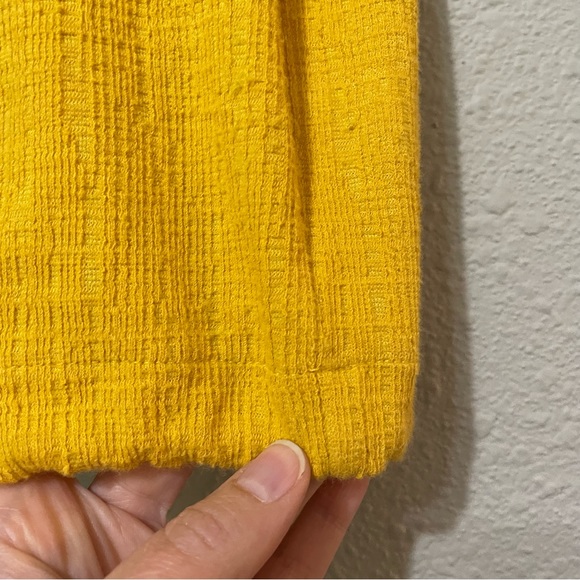 Madewell Texture & Thread Yellow Flutter Sleeve Button Front Blouse M - Picture 4 of 11